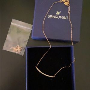 Swarovski Rose Gold Bar Necklace (w/ extender)